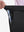 Detail view of elastic waistband on black breathable casual slacks with 4 pockets