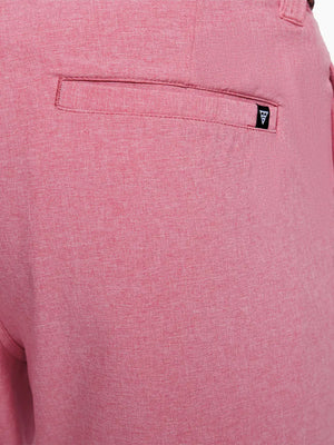 PINK 7 Inch Heather Performance Golf Shorts close-up of back right pocket detail
