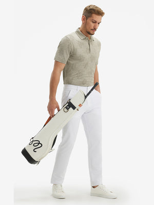 Breathable Jacquard Pattern 3-Button Golf Polo