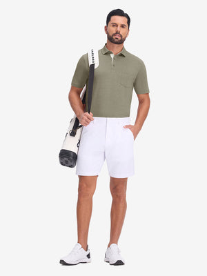 Performance Heather Contrast Collar Polo Shirts