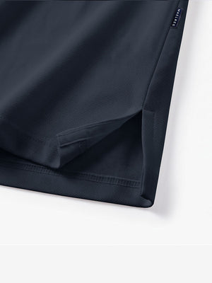 Solid Cotton Blend Collared Long Sleeve Polo