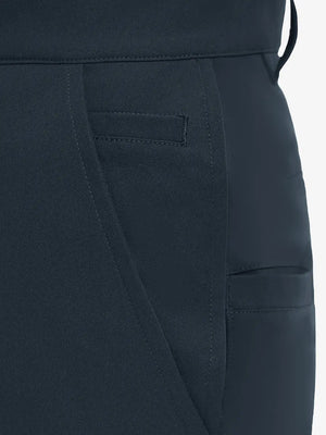 Back pocket detail of Water Repellent 8 Pockets Pants in NAVY，showing fabric texture and fit.，showcasing pocket functionality.
