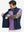 Close-up of water-resistant fleece golf vests pocket holding a phone, practical detail in navy