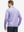 Back half-body view of model in Pinstripe Quarter Zip Pullover, showing back detail – LAVENDER MELANGE