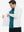 Close-up of hand in pocket on lightweight casual fleece jacket with 5 pockets, white fabric detail