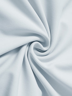 Fabric close-up of dry fit stretchy sweatshirts hoodies, soft knit texture with breathable feel in misty grey