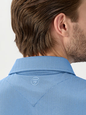 Moisture Wicking Long Sleeve Herringbone Polo Shirts