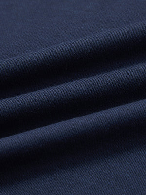 Fabric detail of Premium jacquard quarter zip pullover with textured weave in dark blue