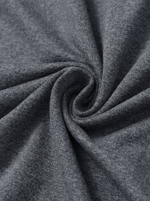 Fabric close-up of Quarter zip melange pullover with blended texture in black grey heather