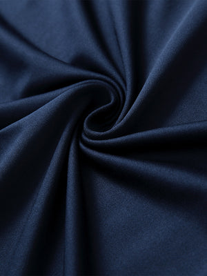 Fabric detail of Everyday classic solid polo with clean finish and soft navy feel