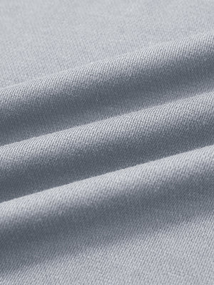 Fabric detail of Premium jacquard quarter zip pullover with textured weave in light grey