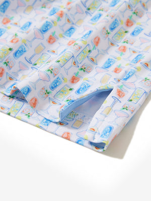 4 Way Stretch Print Collared Polo Shirts