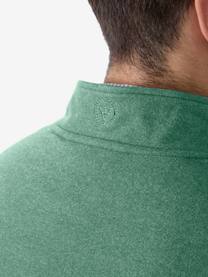 Heather Brushed Rib Knit Quarter Zip with 2 Pockets