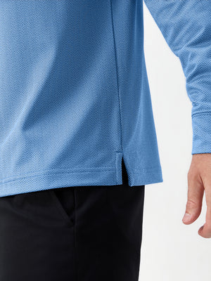 Moisture Wicking Long Sleeve Herringbone Polo Shirts