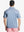 Rear half-body shot showing fit of LIGHT BLUE Performance Ananas Jacquard Polo