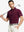Front half-body shot of model holding golf club wearing Ventilated Heather Jacquard Polo – BURGUNDY HEATHER