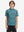 Front half-body shot of youth in dark green leaf performance print boys golf polo, highlighting design and fit