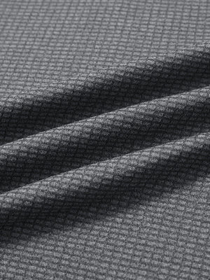 Texture heather fleece lined 1/4 zip pullover in grey, close-up of soft heather fabric with fleece interior texture