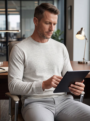 Micro-Fleece Lining Lightweight Heather Sweatshirt