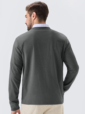 Heather Brushed Rib Knit Crewneck Sweatshirt