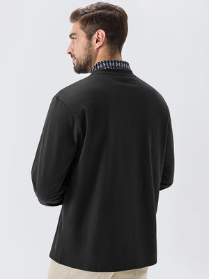 Heather Brushed Rib Knit Crewneck Sweatshirt