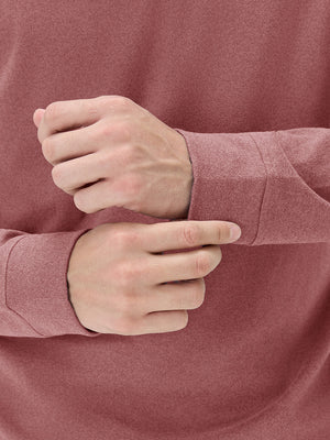 Heather Brushed Rib Knit Crewneck Sweatshirt