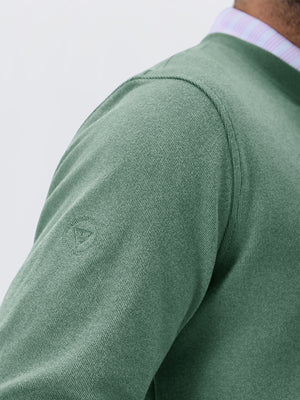 Heather Brushed Rib Knit Crewneck Sweatshirt