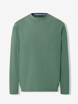 Heather Brushed Rib Knit Crewneck Sweatshirt