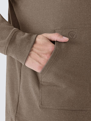 Stretch Ultra-Comfy Heather Brushed Rib Knit Hoodie
