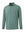 Front 3D view of Skin-friendly long sleeve melange polo in dark green heather with refined look