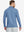 Back upper body of Skin-friendly long sleeve melange polo with smooth blue heather finish