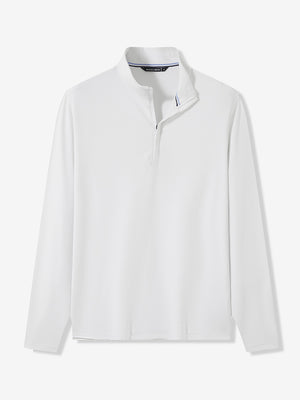 Ribbed Texture Nylon Quarter Zip Pullover